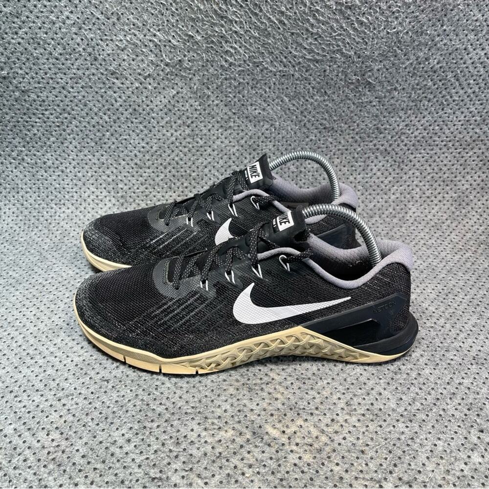 Nike Metcon 3 Metallic Black Shoes Size 8.5 Womens
